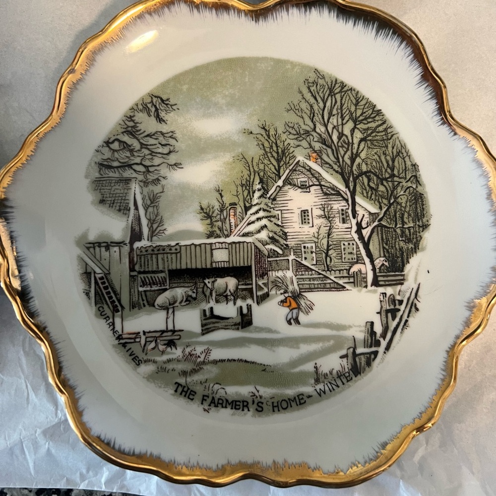 4 Currier & Ives winter plates - Picture 3 of 6